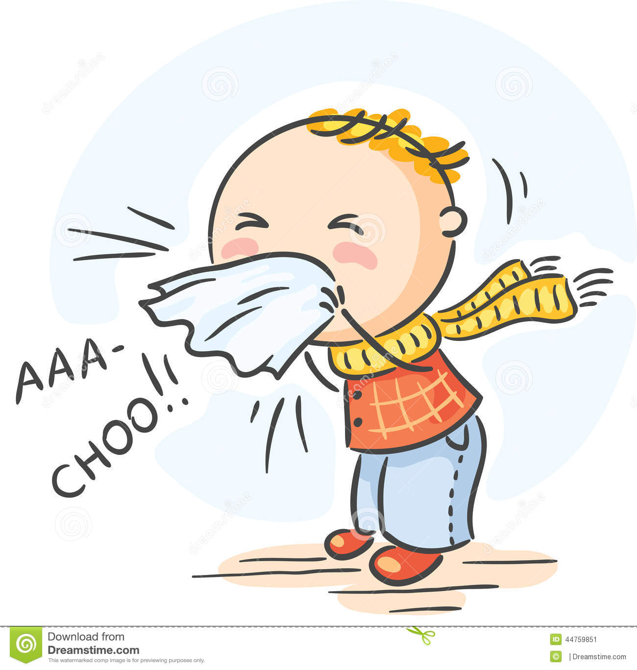 Child Has Got Flu And Is Sneezing Stock Vector   Image  44759851