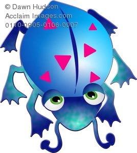 Clipart Illustration Of A Cute Blue Cartoon Bug   Acclaim Stock