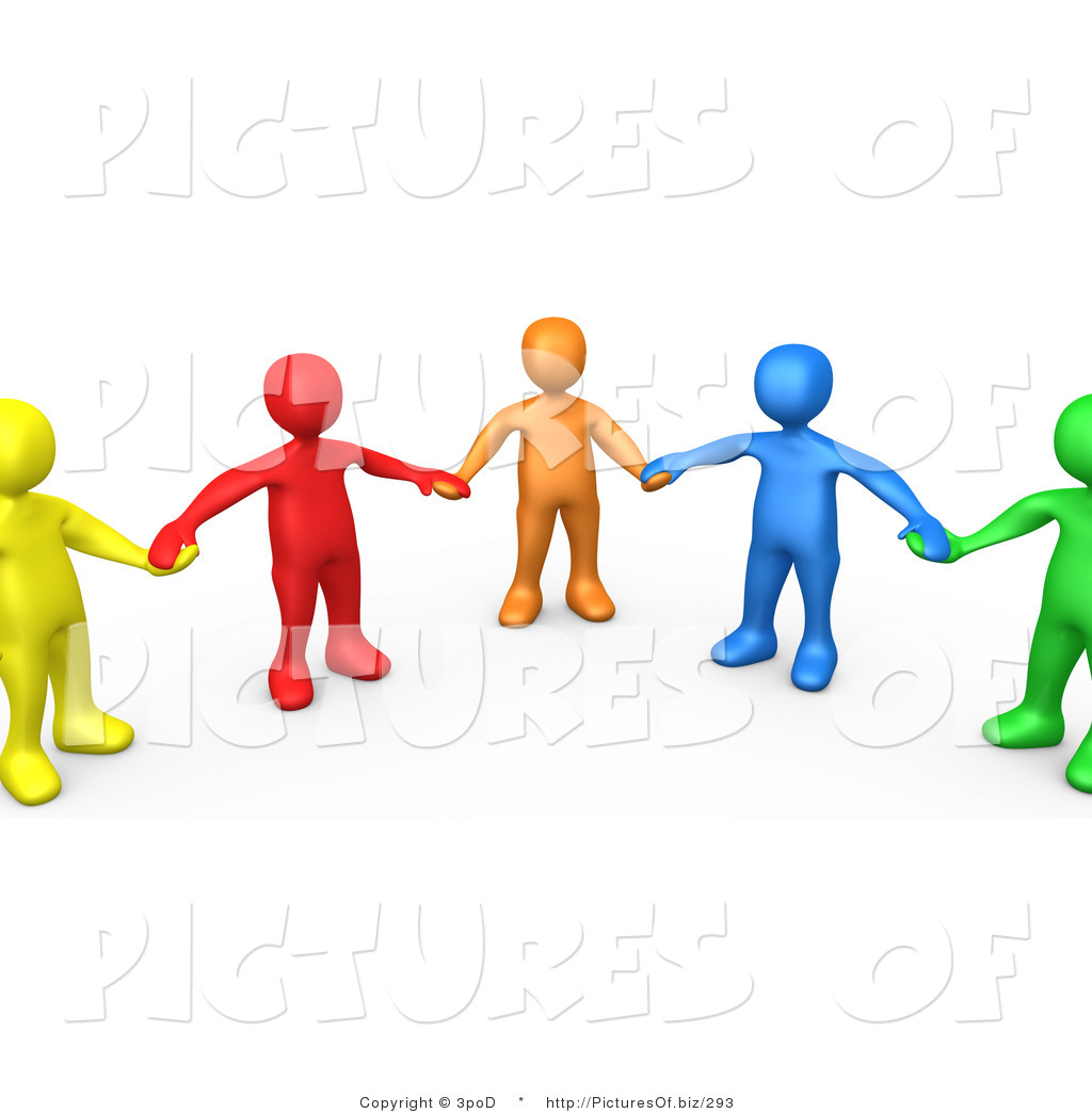 Clipart Of 3d Colorful People Holding Hands In Support By 3pod    293