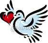 Dove Carrying A Red Heart In Its Beak Clip Art Images