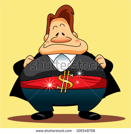 Fat Rich Man In Suit Fatty Richman   Stock Vector