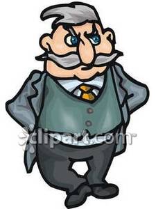 Grouchy Old Man   Royalty Free Clipart Picture