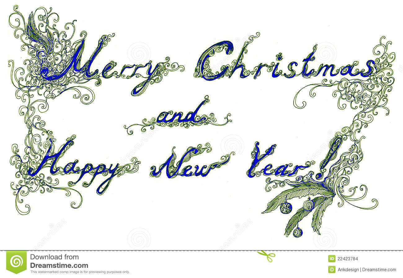 Merry Chirtmas And Happy New Year  Text Message  Cbm Painting