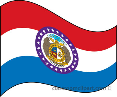 Missouri   Missouri Flag Waving   Classroom Clipart
