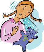 Of A Girl Sneezing Over Her Teddy Bear   Royalty Free Clip Art