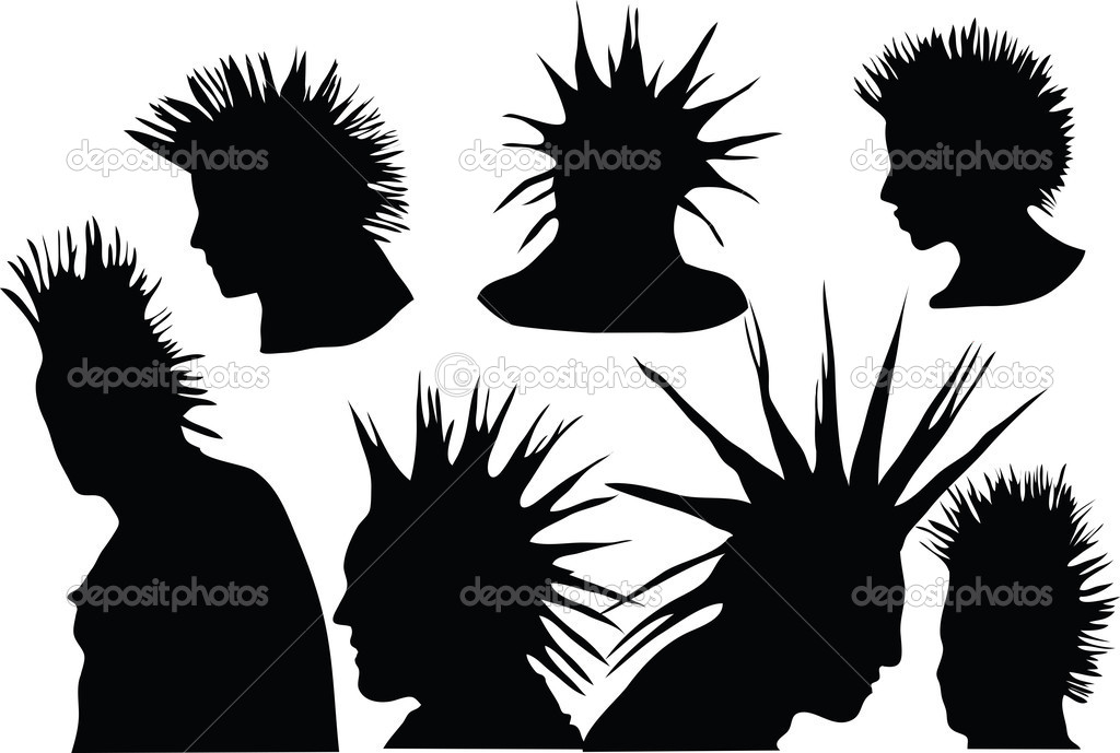 Punk Hairstyle   Stock Vector   Pepelaz  5140719