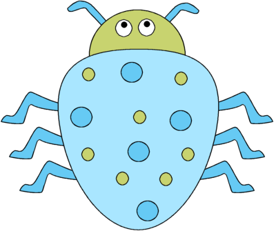 Silly Bug Clip Art Image   Blue Silly Cartoon Like Bug With A Green