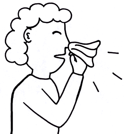 Sneezing Clipart Colouring Pages