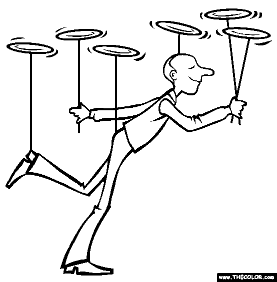 Spinning Plates Online Coloring Page