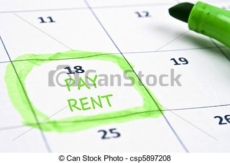 Stock Illustration Of Pay Rent Mark   Calendar Mark With Pay Rent
