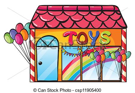 Vector Clipart Of A Toy Shop   Illustration Of A Toy Shop On A White