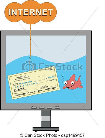 Vectors Illustration Of Vector Phishing Illustration   A Fish Is Lured