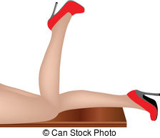 Woman Lie Down On The Table   Eps 10 Vector Of Woman Lie On