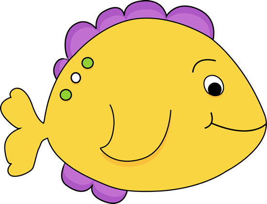 Yellow Fish Clip Art Image   Yellow Fish With Purple Fins