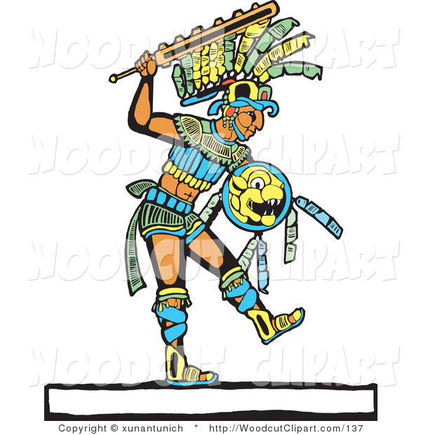 Art Of A Mayan Warrior Woodcut Woodcut Clip Art Xunantunich