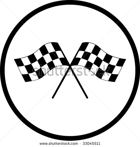 Auto Racing Subscription On Checkered Racing Flags Symbol Stock Photo