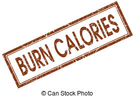Burn Calories Red Square Stamp Isolated On White Background Clip Art