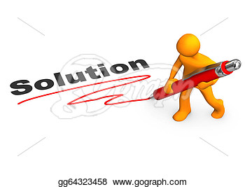     Character With Red Pen And Text Solution Clipart Drawing Gg64323458