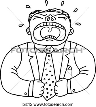 Clip Art   Frustrated Employee   B W  Fotosearch   Search Clipart