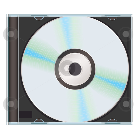     Clipart Computer Or Music Cd With Black Cd Case And Blank Label By