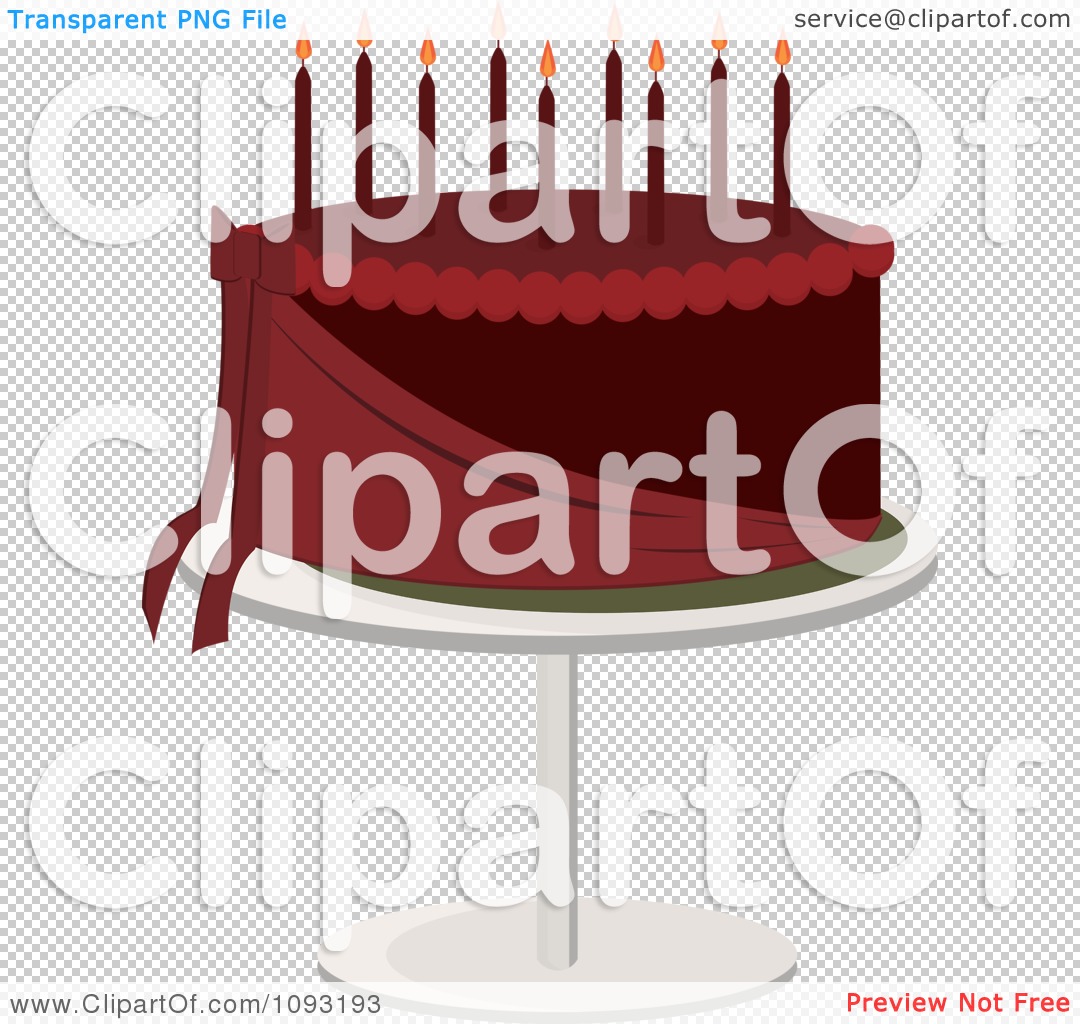 Clipart Dark Red Birthday Cake   Royalty Free Vector Illustration By