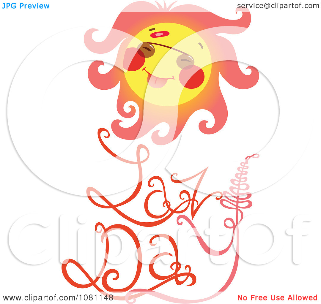 Clipart Sun Over Lazy Day Text   Royalty Free Vector Illustration By