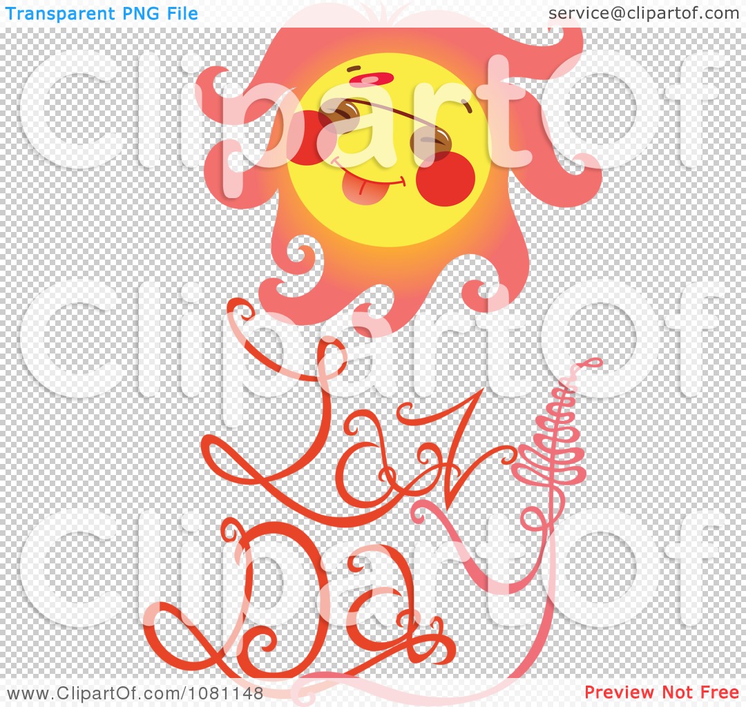 Clipart Sun Over Lazy Day Text   Royalty Free Vector Illustration By