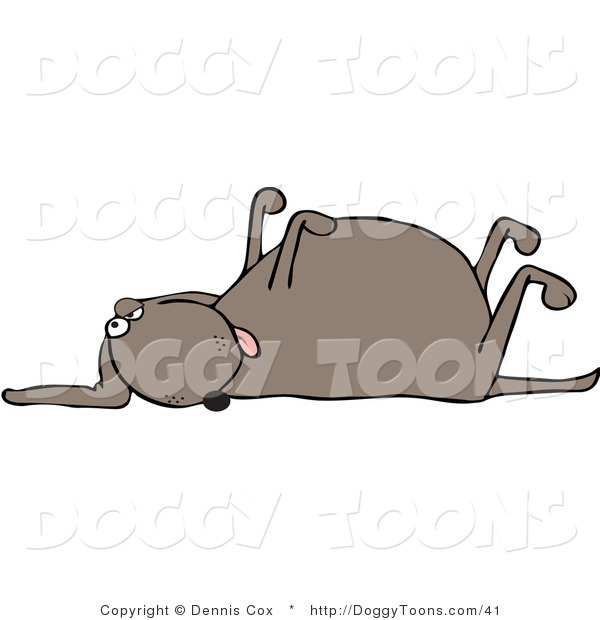 Doggy Clipart Of A Dog Playing Dead With His Legs Up In The Air By