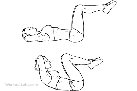 Double Crunch   Illustrated Exercise Guide   Workoutlabs