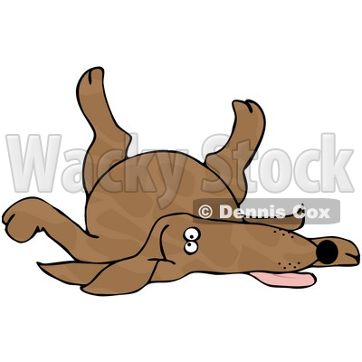 Free  Rf  Clipart Illustration Of A Brown Spotted Dog Playing Dead
