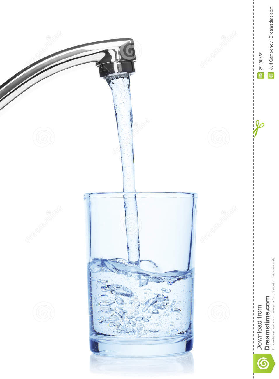 Glass Filled With Drinking Water From Tap  Royalty Free Stock Images