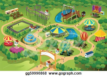 Illustration   Amusement Park Map  Clipart Illustrations Gg59990868