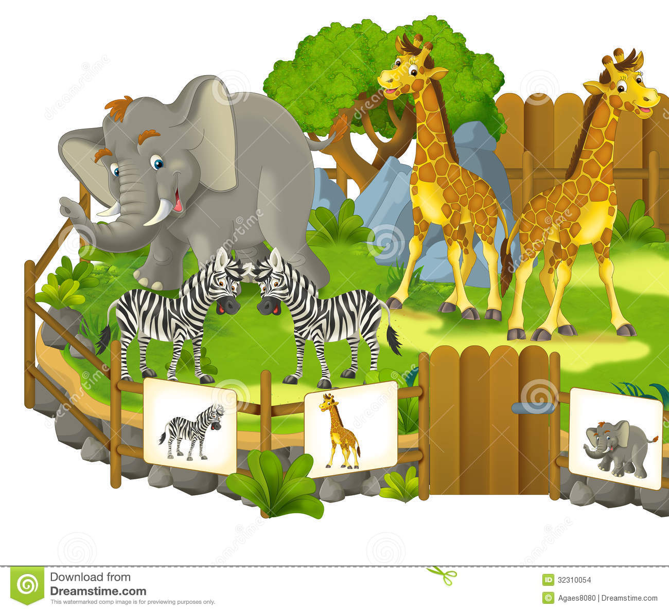 Images  Cartoon Zoo   Amusement Park   Illustration For The Children