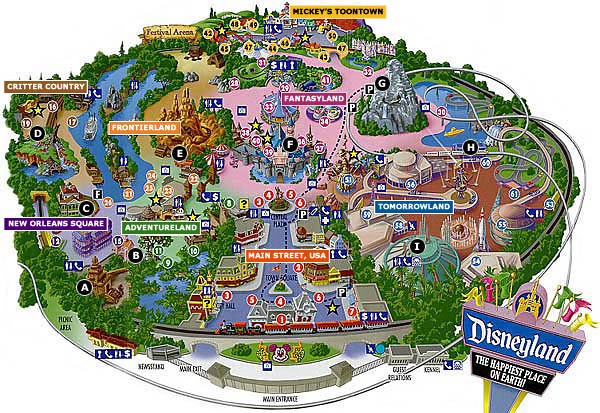Map Of Disneyland   California Vacations Now