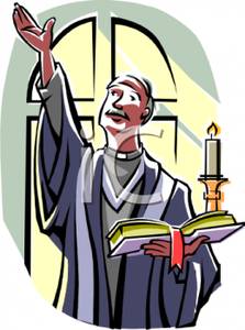 Minister Giving A Sermon   Royalty Free Clipart Picture