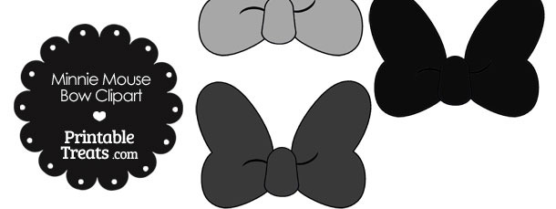 Minnie Mouse Bow Clipart In Shades Of Grey   Printable Treats Com