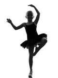One Little Girl Ballerina Ballet Dancer Dancing Silhouette Stock
