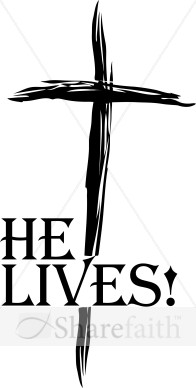 Resurrection Clipart He Lives   Cross Word Art