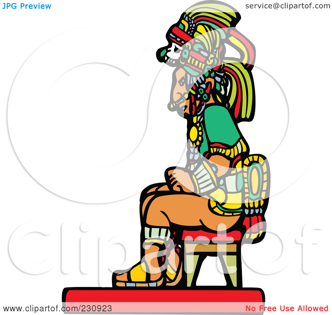 Royalty Free  Rf  Clipart Illustration Of A Mayan Man Seated By