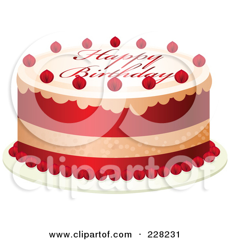 Royalty Free  Rf  Clipart Illustration Of A Red And White Cake With