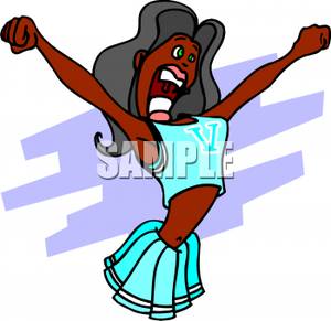 Shouting Cheerleader   Royalty Free Clipart Picture