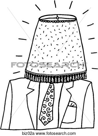 Stock Illustration   Lampshade Man   B W  Fotosearch   Search Clipart