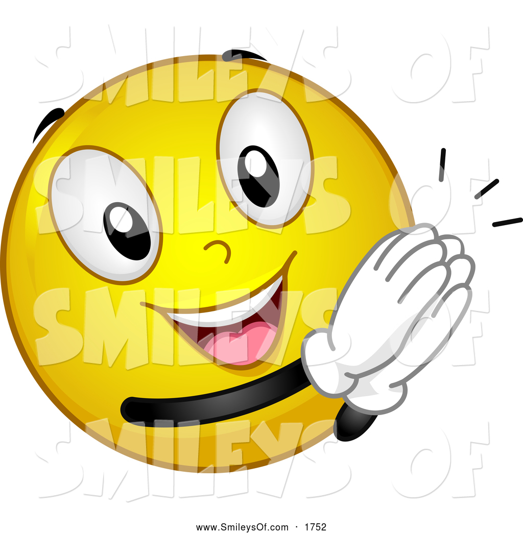Vector Smiley Clipart Of Athrilled Smiley Clapping By Bnp Design