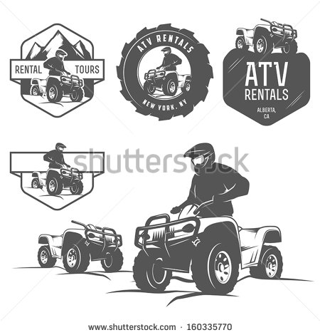 Atv Mudding Clipart Set Of Atv Labels