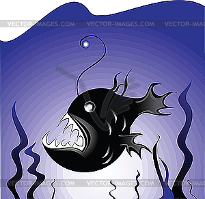 Deep Sea Angler Fish   Vector Clipart   Vector Image