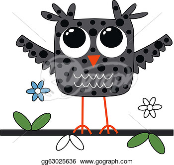 Eps Illustration   A Grey Owl  Vector Clipart Gg63025636   Gograph