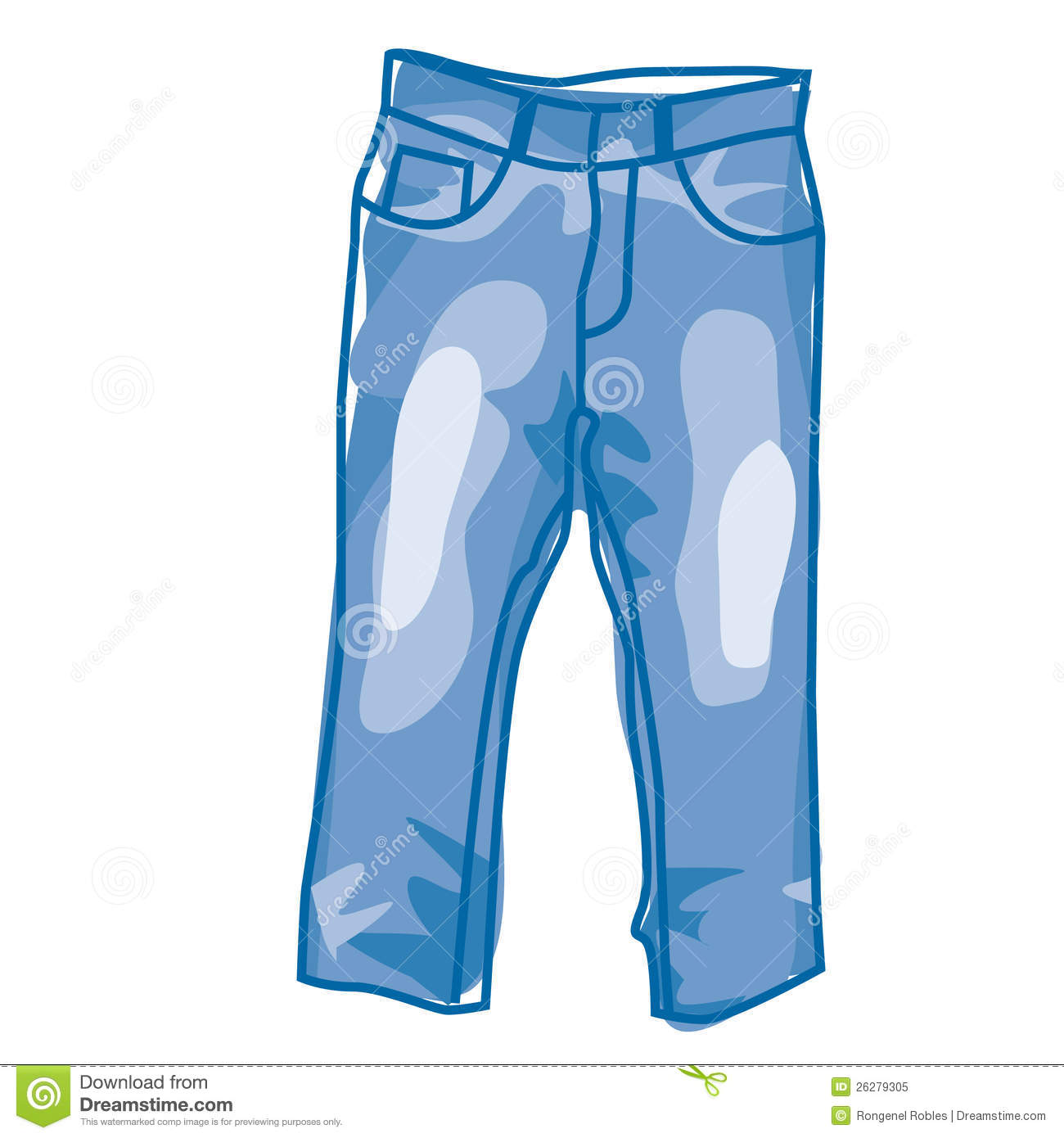 Faded Blue Jeans In Illustration Drawing Mr No Pr No 2 3492 4