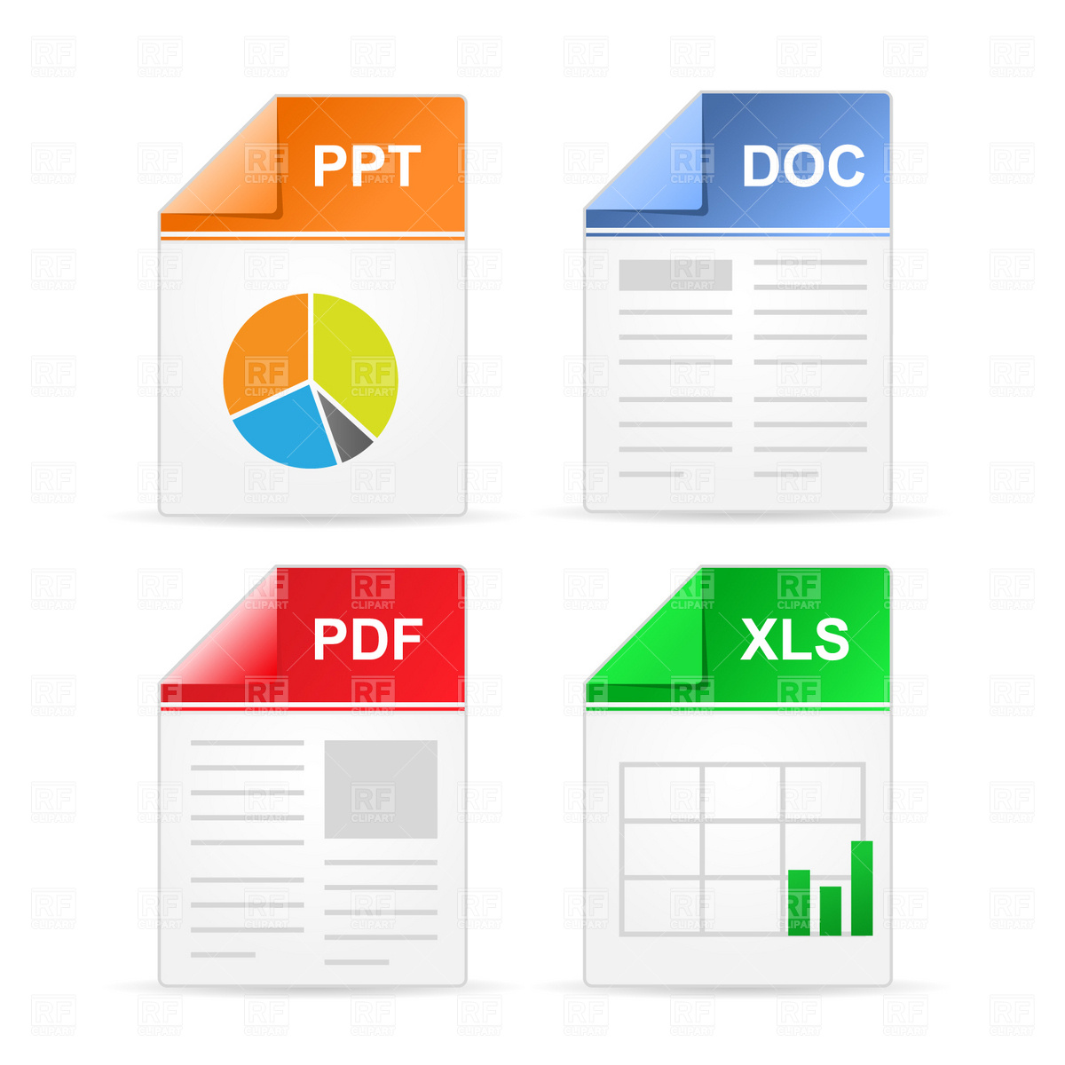 Filetype Icons   Ppt Doc Pdf Xls 1657 Icons And Emblems Download    