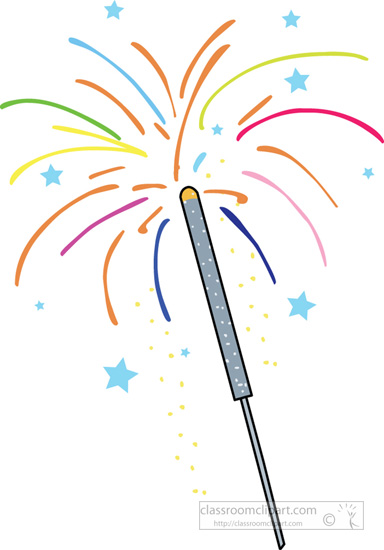 Fourth Of July   Fourth July Sparkler   Classroom Clipart