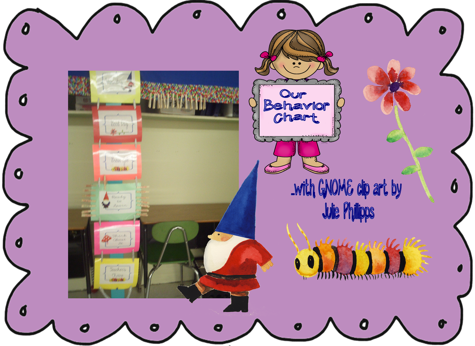 Gnome Clip Chart Printables  Classroom Rules Posters Included   All